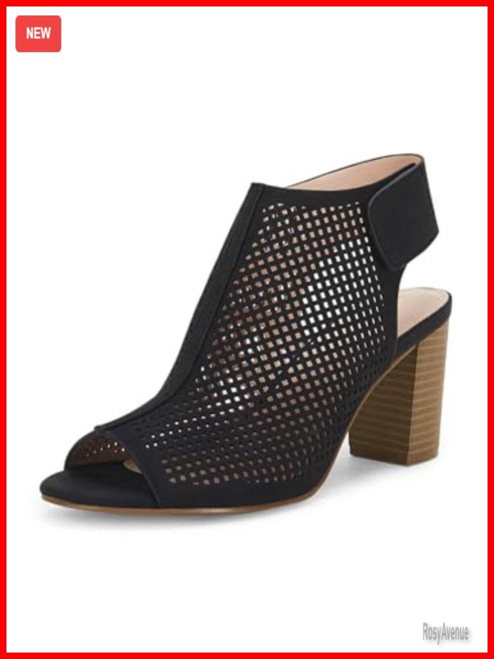 Open Toe Cutout Ankle Strap Chunky Block Heel Sandals